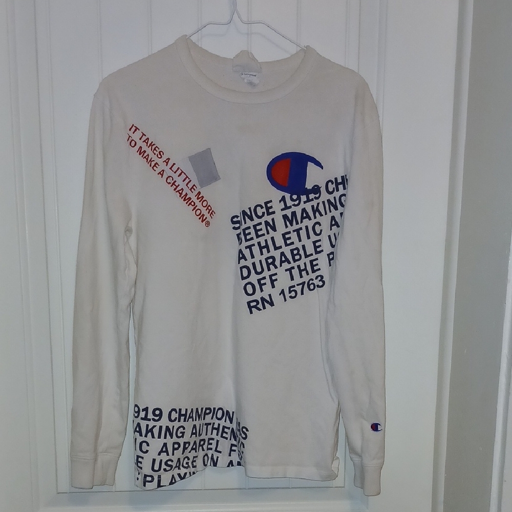 Champion Cream Graphic Long Sleeve Tee